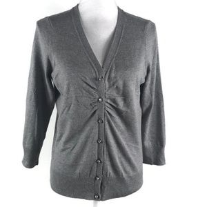 Talbots Size M Cardigan Sweater Grey Long Sleeve